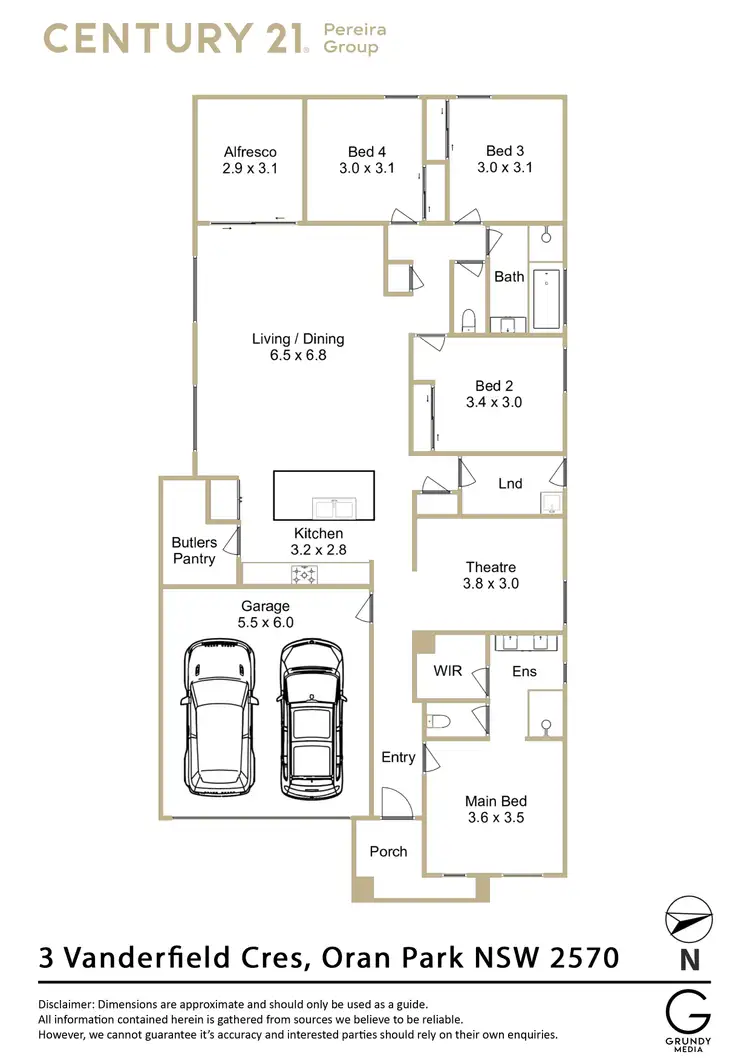 Floorplan of Homely house listing, 3 Vanderfield Crescent, Oran Park NSW 2570