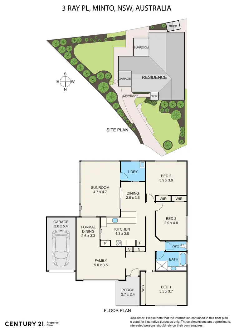 Floorplan of Homely house listing, 3 Ray Place, Minto NSW 2566