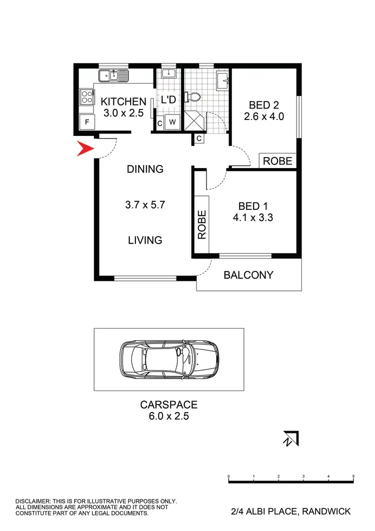 Floorplan of Homely apartment listing, 2/4 Albi Place, Randwick NSW 2031