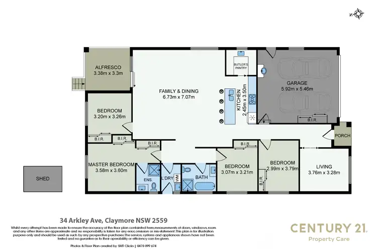 Floorplan of Homely house listing, 34 Arkley Avenue, Claymore NSW 2559