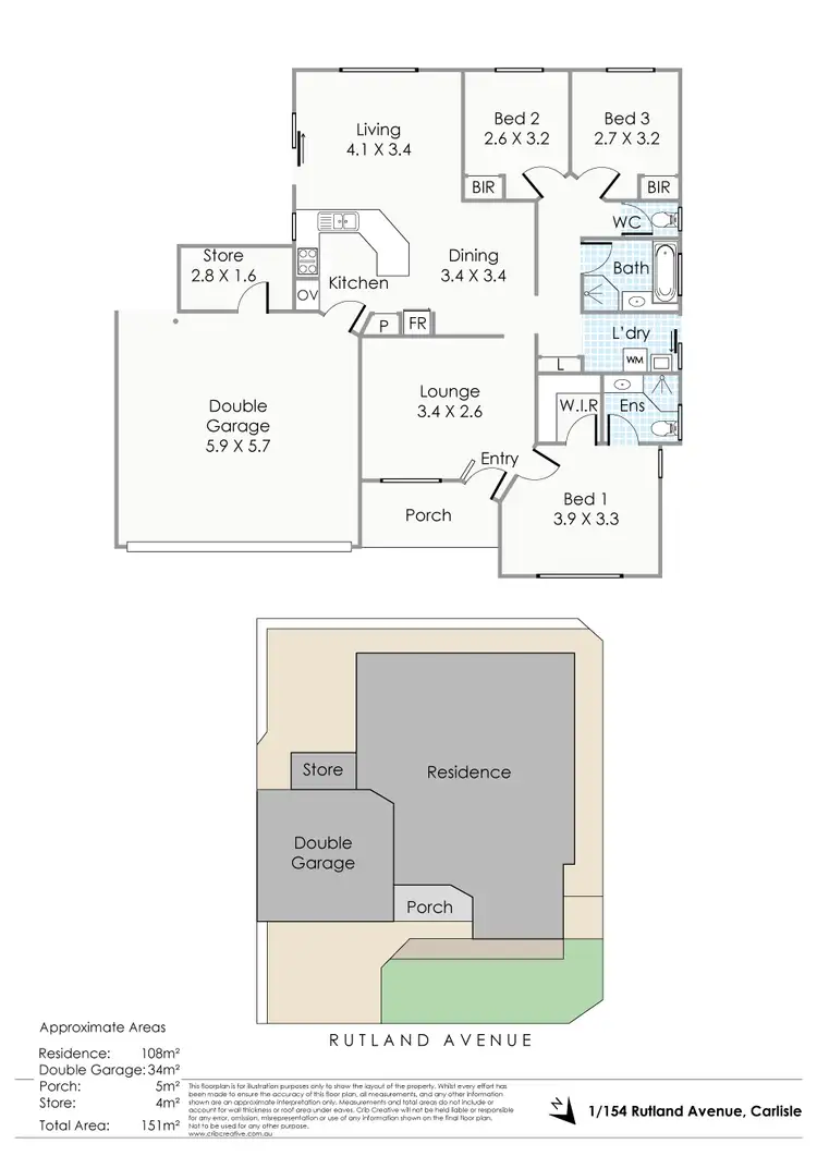 Floorplan of Homely house listing, 1/154 Rutland Avenue, Carlisle WA 6101