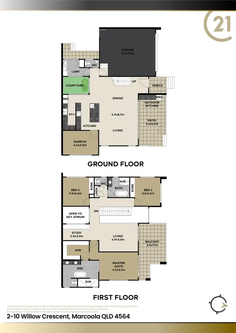 Floorplan of Homely semi-detached listing, 2/10 Willow Crescent, Marcoola QLD 4564