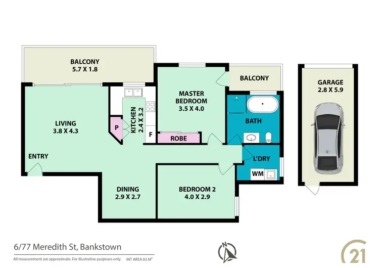 Floorplan of Homely unit listing, 6/77 Meredith Street, Bankstown NSW 2200
