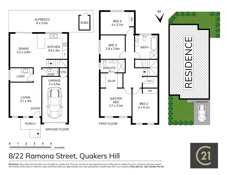 Floorplan of Homely townhouse listing, 8/22 Ramona Street, Quakers Hill NSW 2763