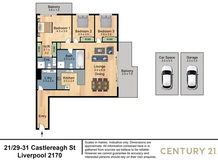 Floorplan of Homely unit listing, 21/29-31 Castlereagh Street, Liverpool NSW 2170