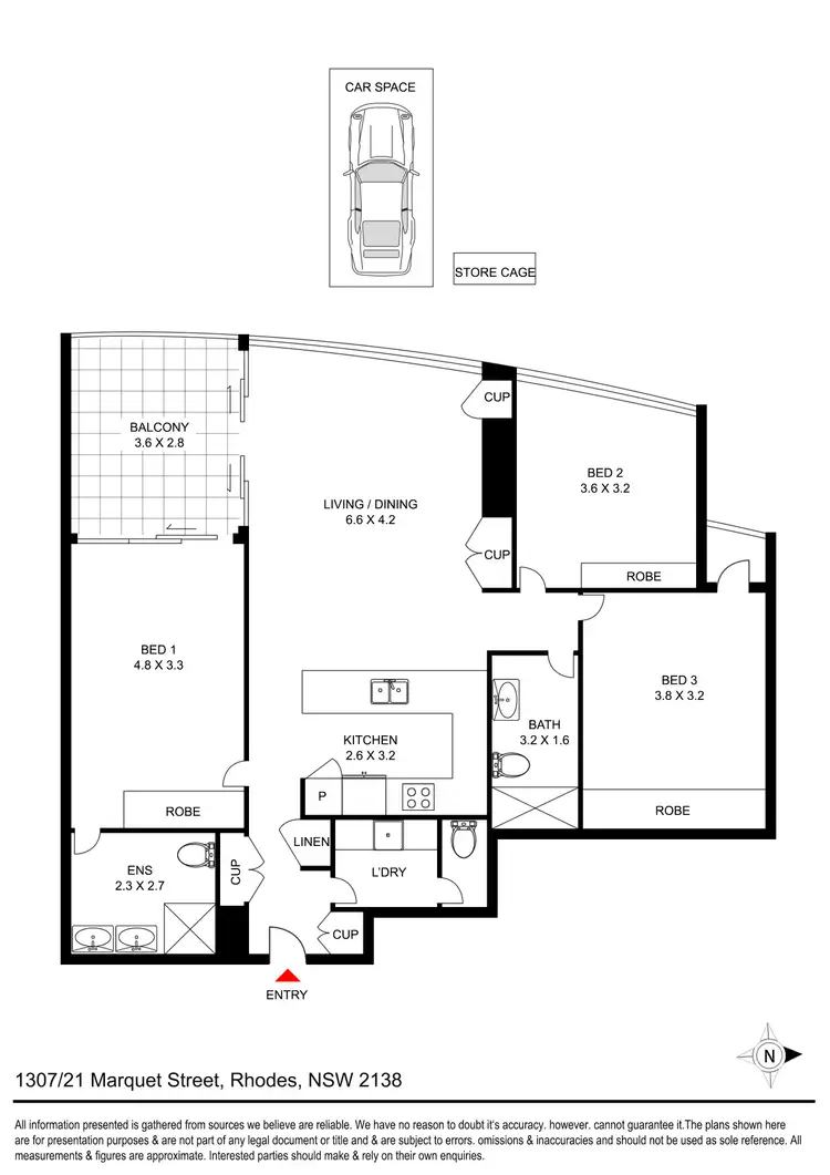 Floorplan of Homely apartment listing, 1307/21 Marquet Street, Rhodes NSW 2138
