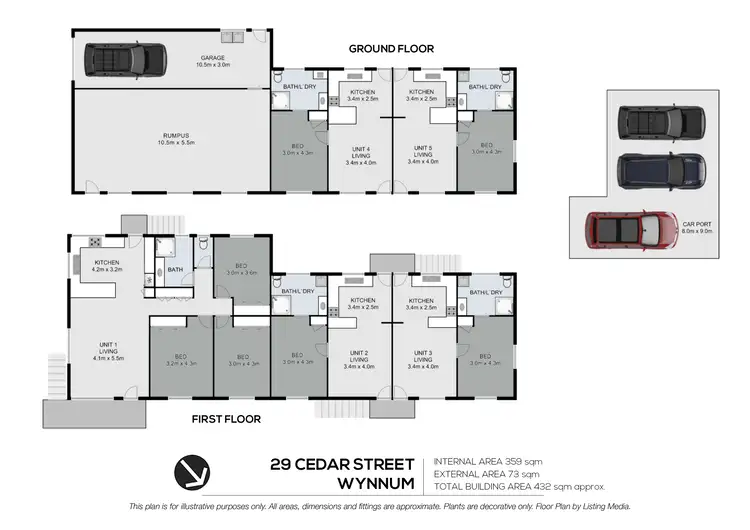 Floorplan of Homely block of units listing, 29 Cedar Street, Wynnum QLD 4178