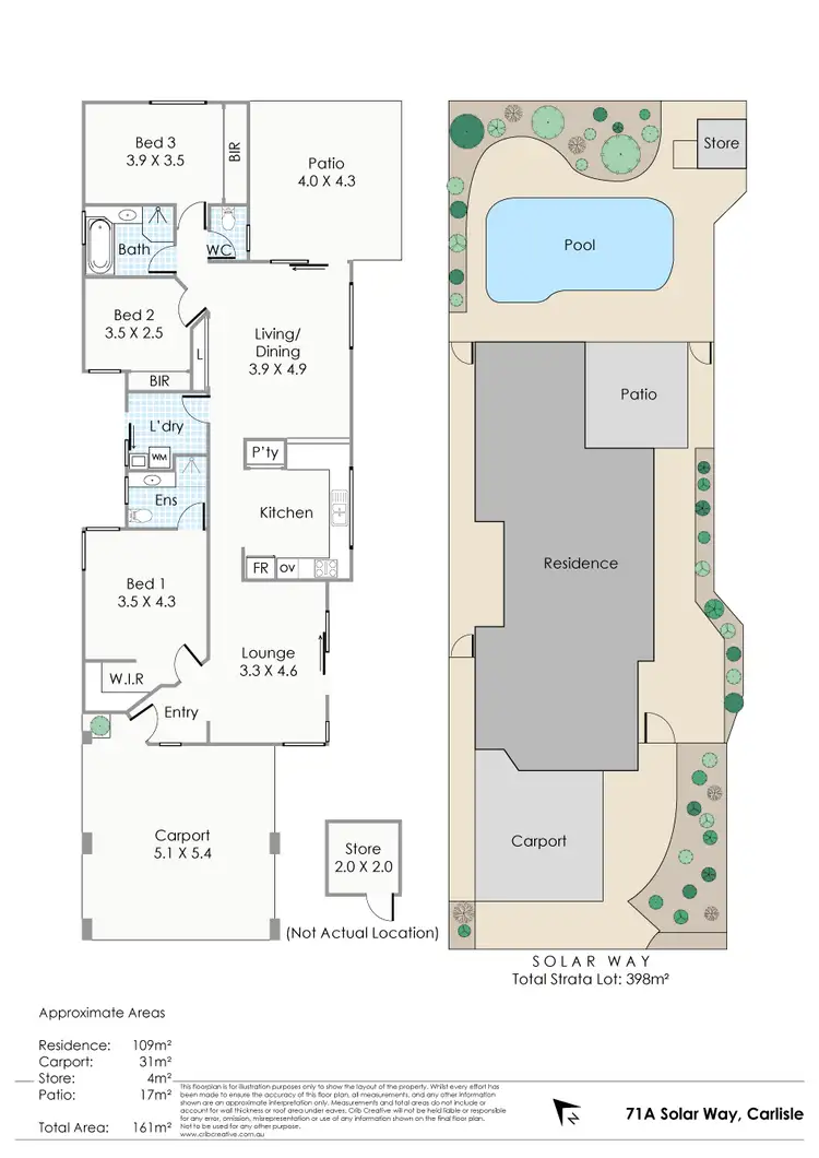 Floorplan of Homely house listing, 71A Solar Way, Carlisle WA 6101