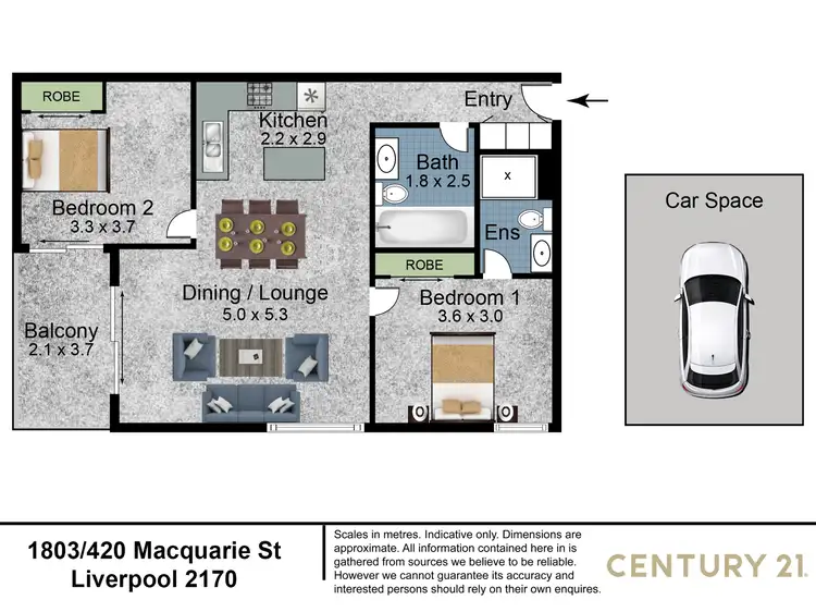 Floorplan of Homely apartment listing, 1803/420 Macquarie Street, Liverpool NSW 2170