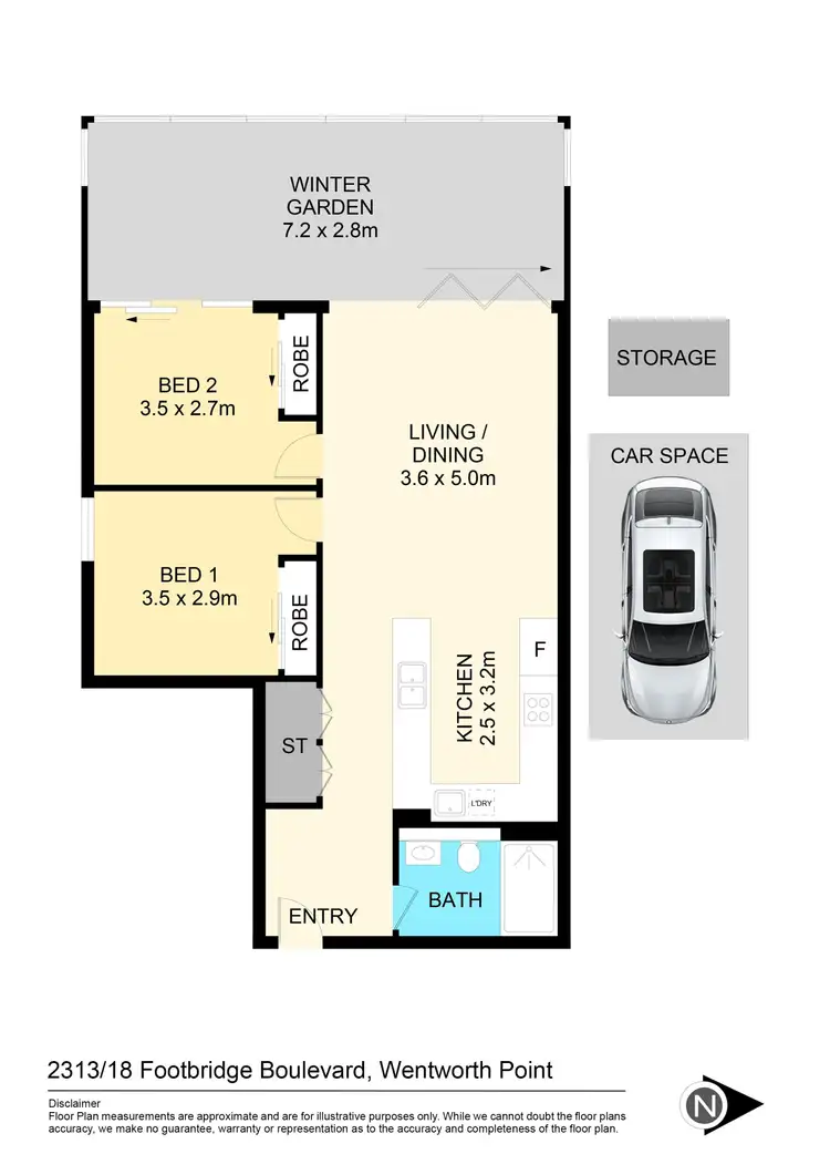Floorplan of Homely apartment listing, 2313/18 Footbridge Boulevard, Wentworth Point NSW 2127