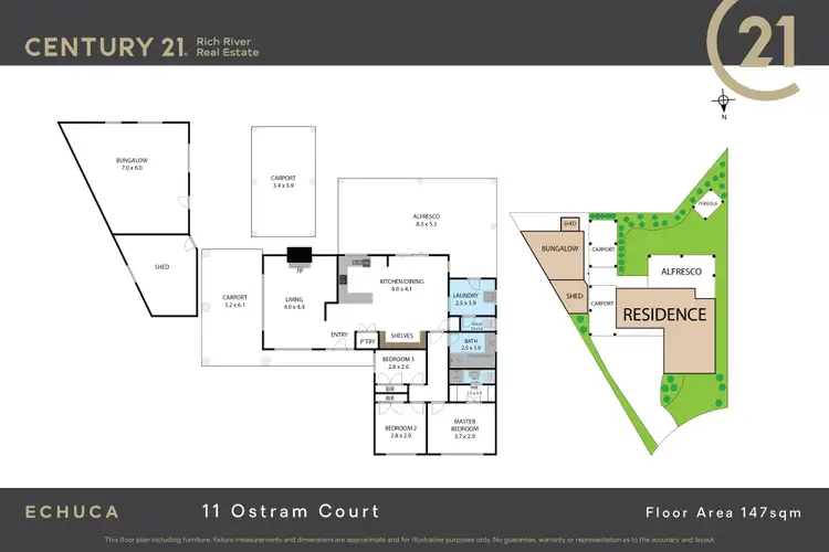 Floorplan of Homely house listing, 11 Ostram Court, Echuca VIC 3564