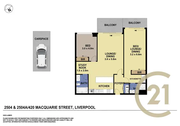 Floorplan of Homely apartment listing, 2504/420 Macquarie Street, Liverpool NSW 2170