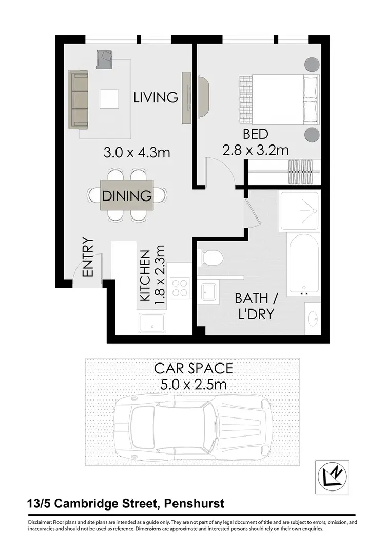 Floorplan of Homely apartment listing, 13/5 Cambridge Street, Penshurst NSW 2222