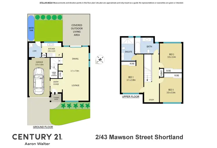 Floorplan of Homely townhouse listing, 2/43 Mawson Street, Shortland NSW 2307
