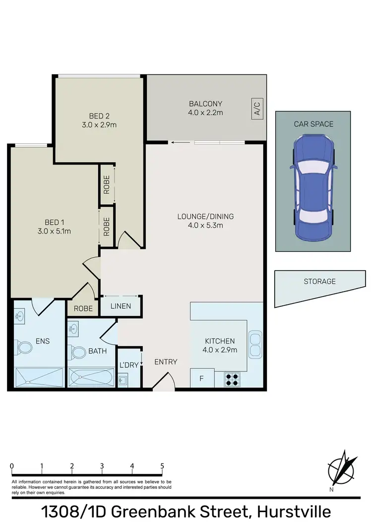 Floorplan of Homely apartment listing, 1308/1d Greenbank Street, Hurstville NSW 2220