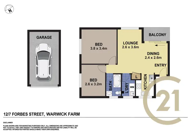 Floorplan of Homely unit listing, 12/7 Forbes Street, Warwick Farm NSW 2170