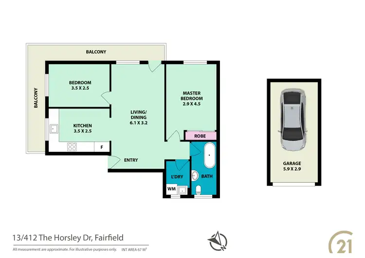 Floorplan of Homely unit listing, 13/412 The Horsley Drive, Fairfield NSW 2165