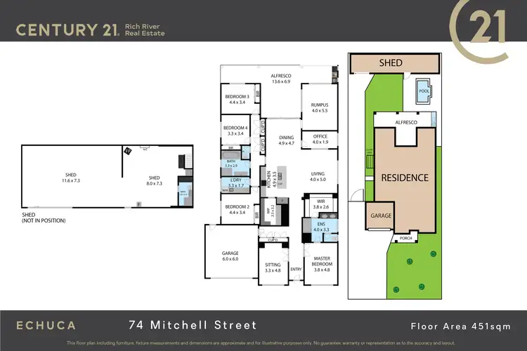 Floorplan of Homely house listing, 74 Mitchell Street, Echuca VIC 3564