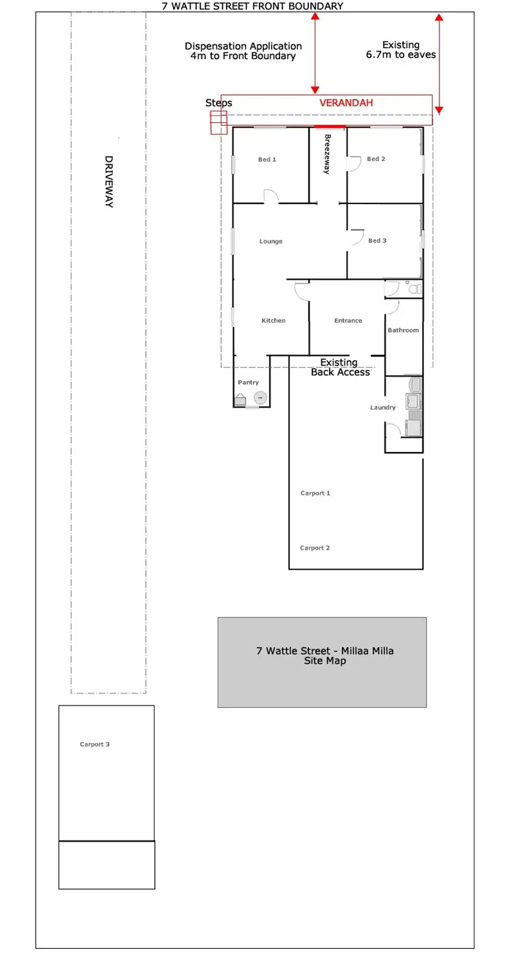 Floorplan of Homely house listing, 7 Wattle Street, Millaa Millaa QLD 4886
