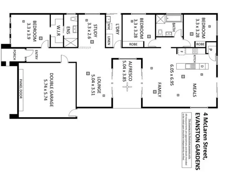 Floorplan of Homely house listing, 4 McLaren Street, Evanston Gardens SA 5116