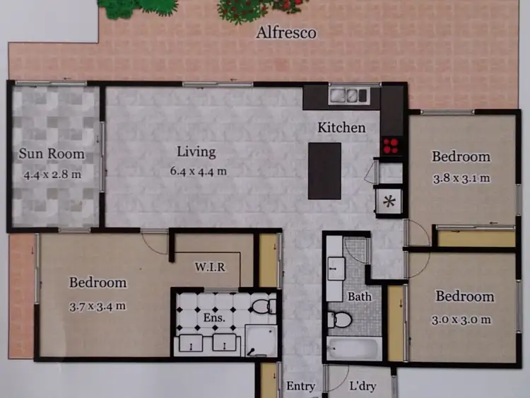 Floorplan of Homely unit listing, 3/1311 Gold Coast Highway, Palm Beach QLD 4221