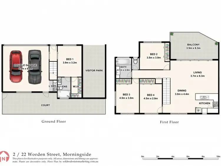 Floorplan of Homely townhouse listing, 2/22 Worden Street, Morningside QLD 4170
