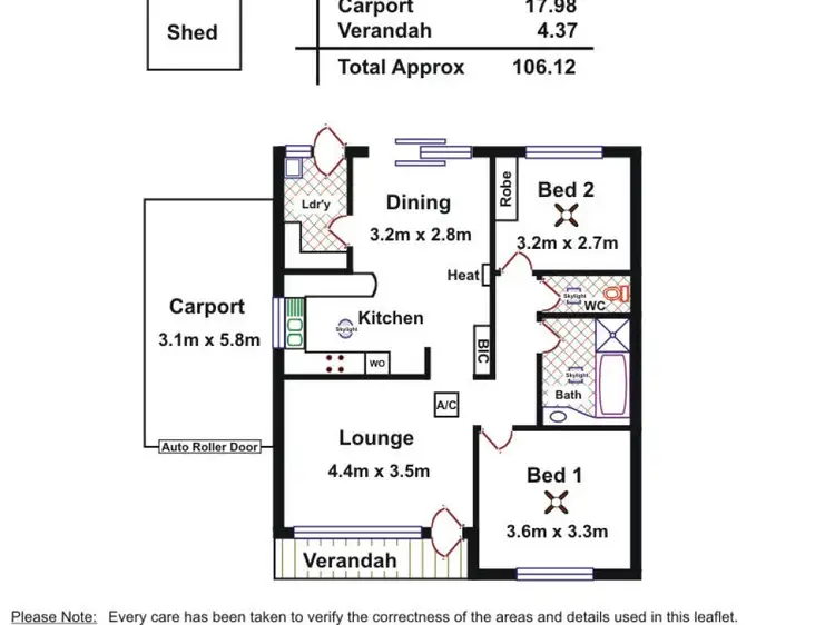 Floorplan of Homely unit listing, 2/120 Wills Street, Peterhead SA 5016