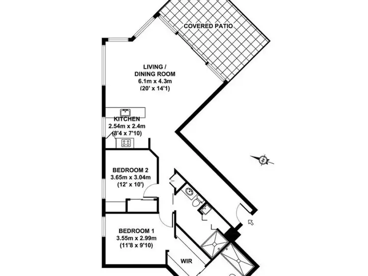 Floorplan of Homely apartment listing, 241/420 Queen Street, Brisbane QLD 4000