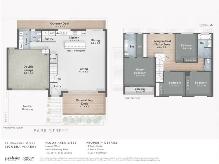 Floorplan of Homely semi-detached listing, 1/28 Oleander Ave, Biggera Waters QLD 4216