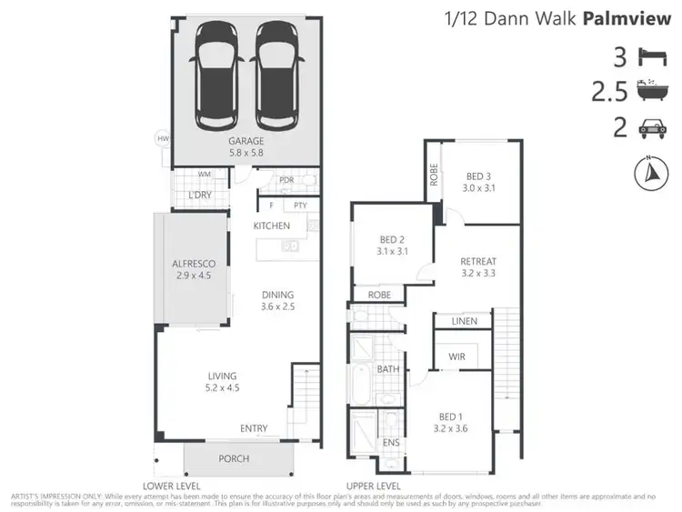 Floorplan of Homely house listing, 1/12 Dann Walk, Palmview QLD 4553