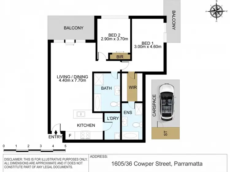 Floorplan of Homely apartment listing, 1605/36 Cowper Street, Parramatta NSW 2150