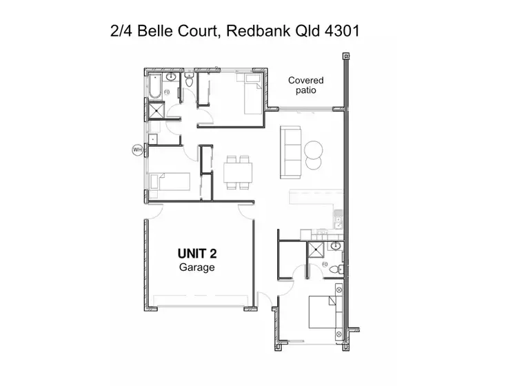 Floorplan of Homely semi-detached listing, 2/4 Belle Court, Redbank QLD 4301