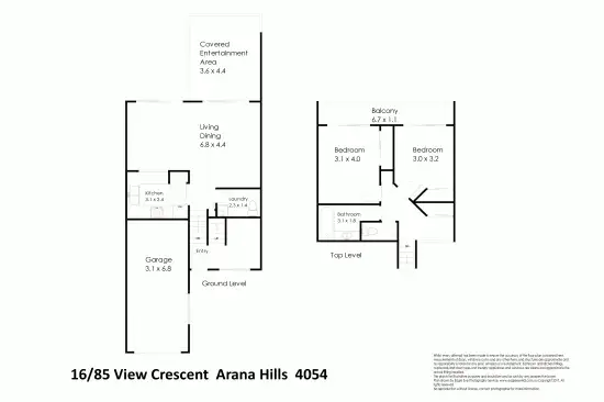 Floorplan of Homely townhouse listing, 16/85 View Crescent, Arana Hills QLD 4054