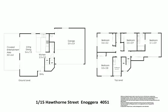 Floorplan of Homely townhouse listing, 1/15 Hawthorne Street, Enoggera QLD 4051