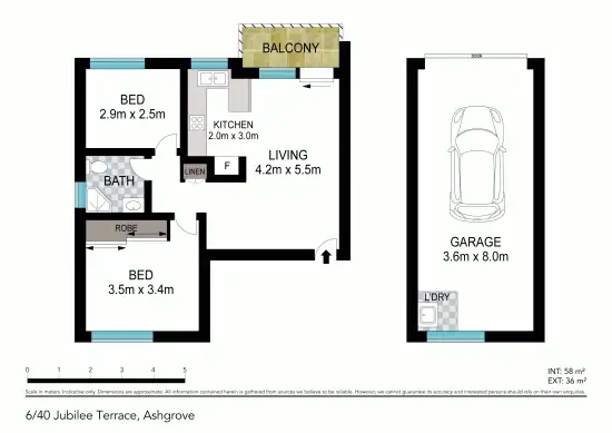 Floorplan of Homely unit listing, 6/40 Jubilee Terrace, Ashgrove QLD 4060