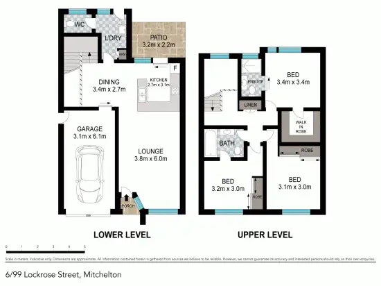 Floorplan of Homely townhouse listing, 6/99 Lockrose Street, Mitchelton QLD 4053
