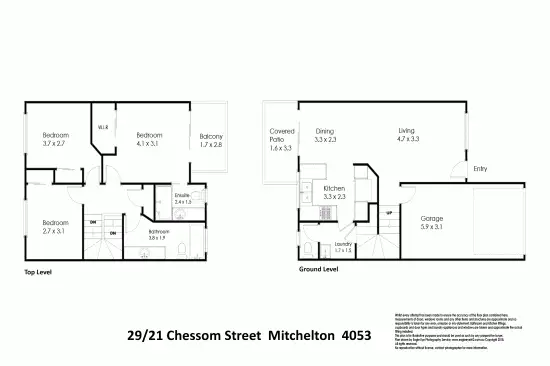 Floorplan of Homely townhouse listing, 29/21 Chessom Street, Mitchelton QLD 4053