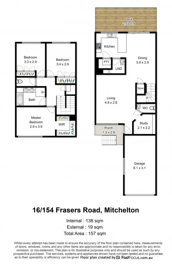Floorplan of Homely townhouse listing, 16/154 Frasers Road, Mitchelton QLD 4053