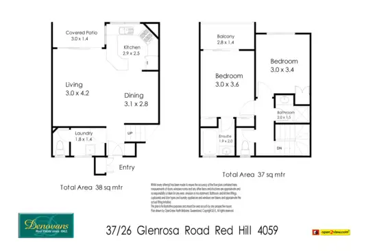 Floorplan of Homely townhouse listing, 37/26 Glenrosa Road, Red Hill QLD 4059