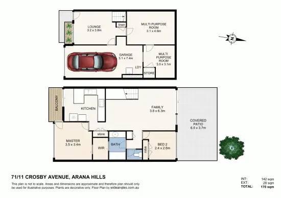 Floorplan of Homely townhouse listing, 71/11 Crosby Avenue, Arana Hills QLD 4054