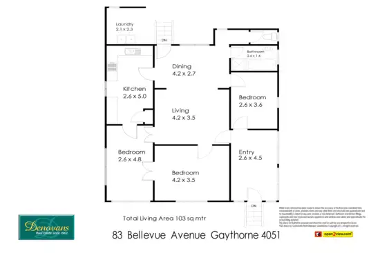 Floorplan of Homely house listing, 83 Bellevue Avenue, Gaythorne QLD 4051