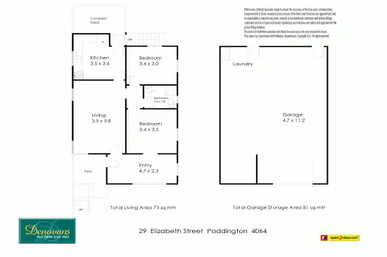 Floorplan of Homely house listing, 29 Elizabeth Street, Paddington QLD 4064