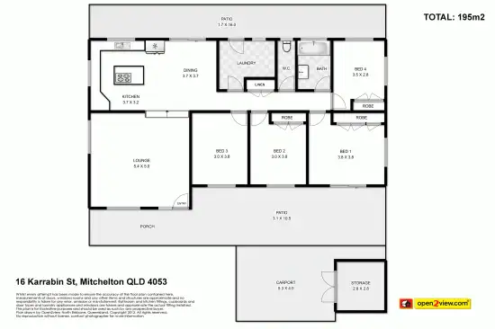 Floorplan of Homely house listing, 16 Karrabin Street, Mitchelton QLD 4053