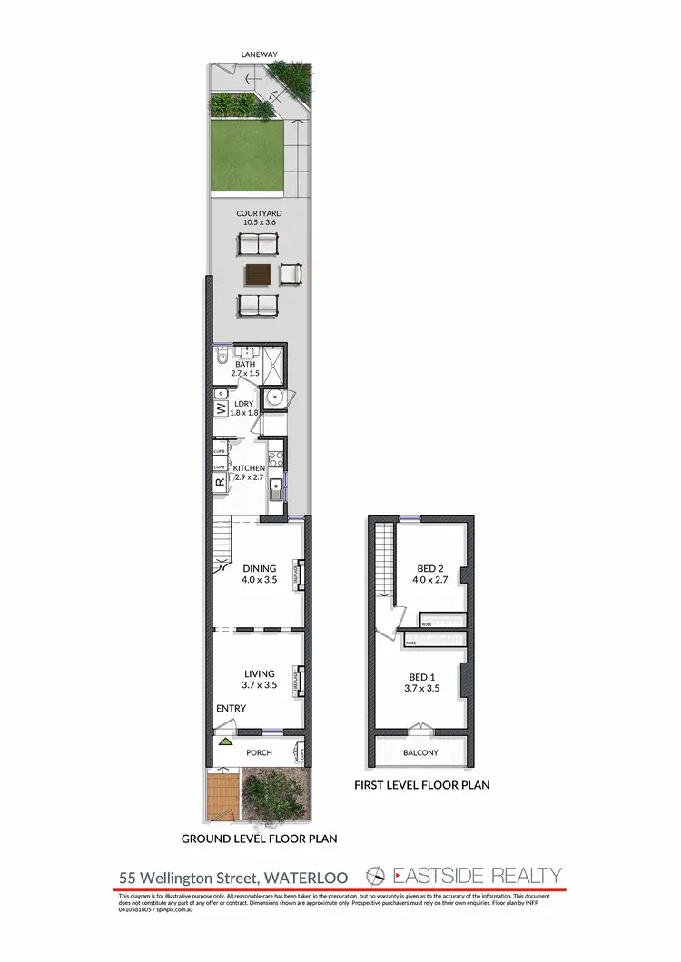 Floorplan of Homely terrace listing, 55 Wellington Street, Waterloo NSW 2017