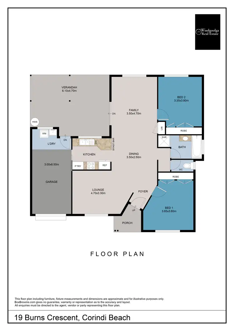 Floorplan of Homely house listing, 19 Burns Crescent, Corindi Beach NSW 2456