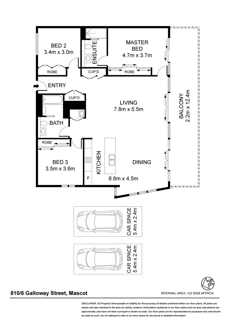 Floorplan of Homely apartment listing, 810/6 Galloway Street, Mascot NSW 2020