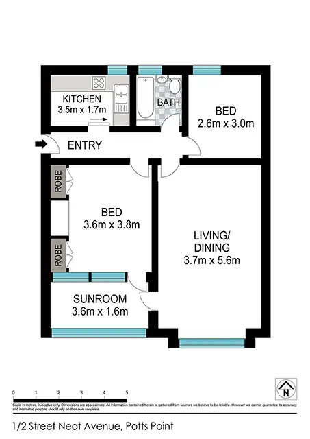 Floorplan of Homely apartment listing, 1/2-4 St Neot Avenue, Potts Point NSW 2011