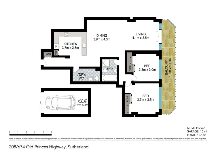 Floorplan of Homely apartment listing, 208/674 Old Princes Highway, Sutherland NSW 2232