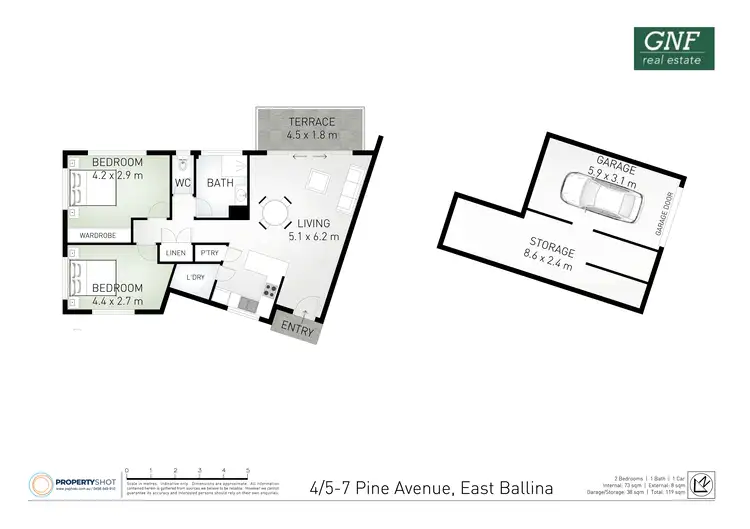 Floorplan of Homely unit listing, Unit 4/5-7 Pine Avenue, East Ballina NSW 2478