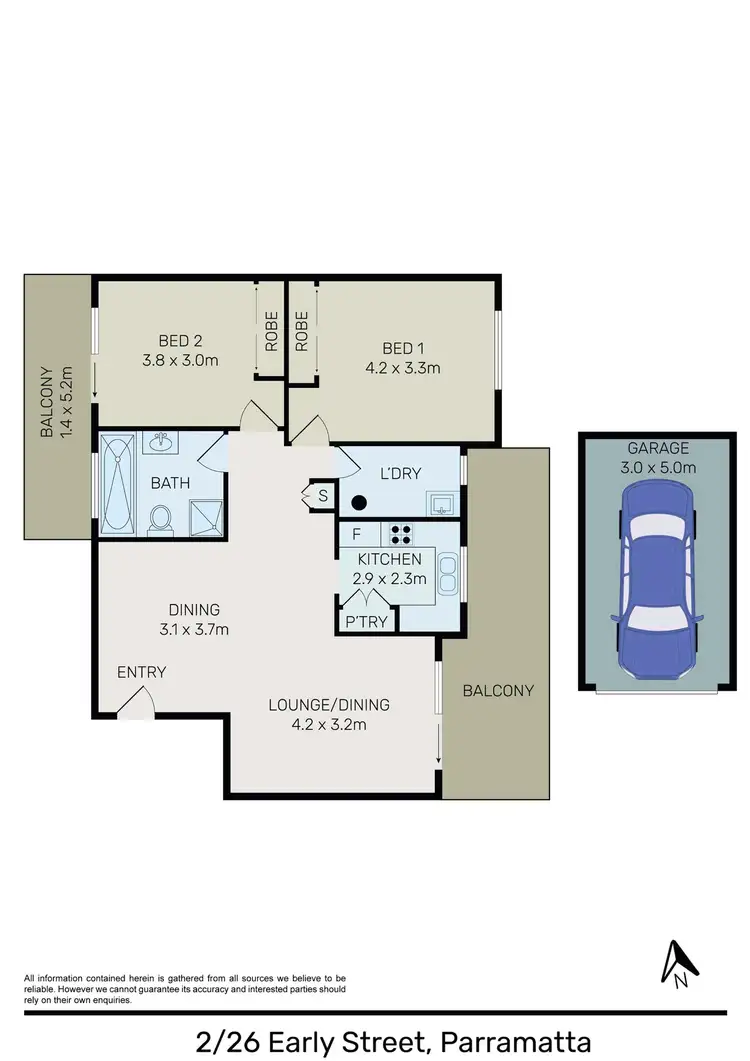 Floorplan of Homely unit listing, 2/26 Early Street, Parramatta NSW 2150